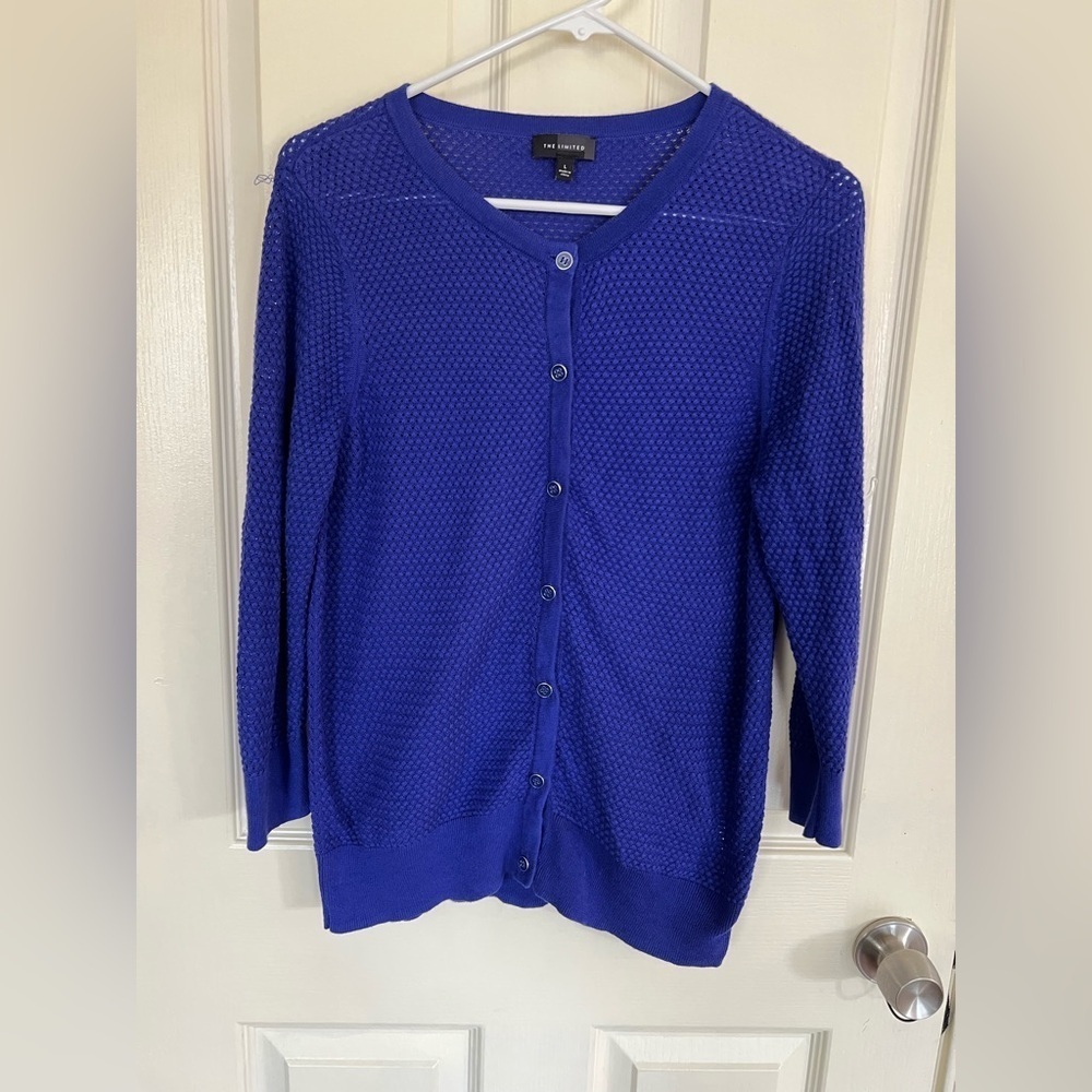 The Limited Women's Purple Textured Cardigan 100% Cotton